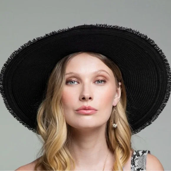 THE DAKOTA Stunning Boater Panama Straw Hat With Frayed Edges - Picture 7 of 9